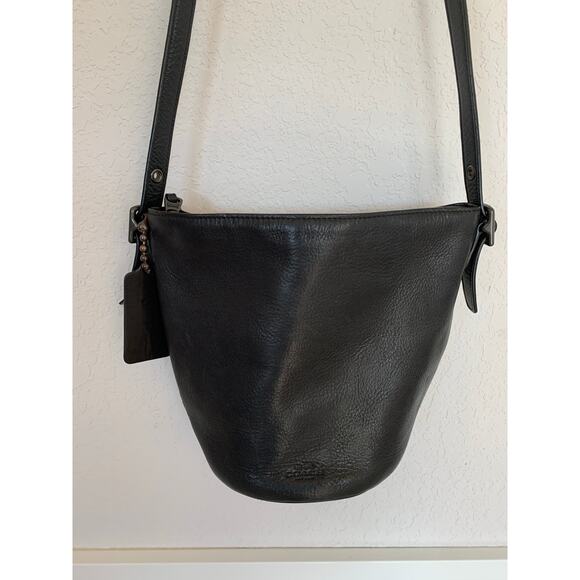 Coach Mini Bucket Black Leather Crossbody Shoulder Bag f1481 32281 - Picture 4 of 15